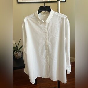H&M Women's white cotton oversized shirt